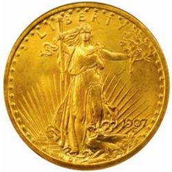 1907 Saint-Gaudens $20 Arabic Numerals MS65 (NGC)