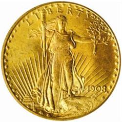 1908 Saint-Gaudens $20. No Motto. MS66 (PCGS).