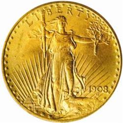 1908 Saint-Gaudens $20. No Motto. MS66 (PCGS).