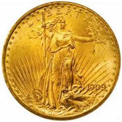 1909-S Saint-Gaudens Double Eagle. MS65 (NGC).