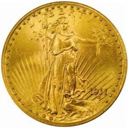 1911 Saint-Gaudens Double Eagle. MS65 (NGC).