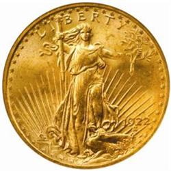 1922 Saint-Gaudens Double Eagle. MS64 (NGC).