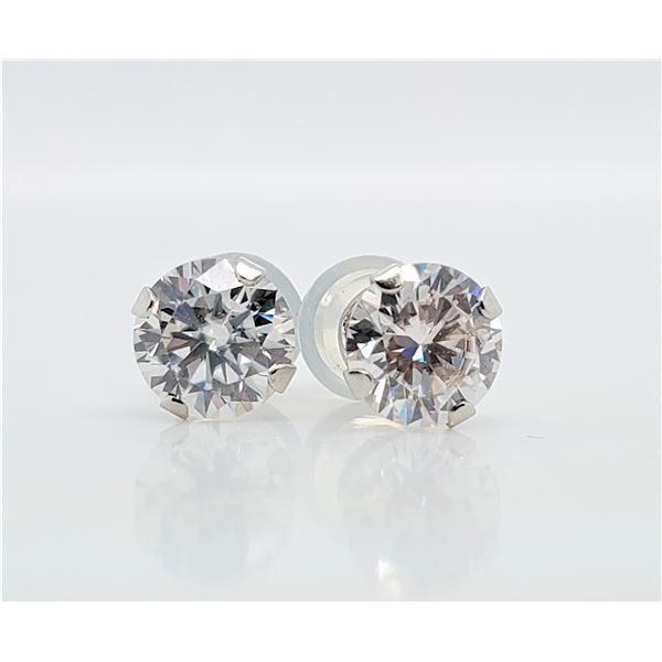 10K WHITE GOLD WHITE MOISSANITE(1.45CT) EARRINGS