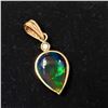 Image 1 : 14K YELLOW GOLD ENHANCED BLACK OPAL(2CT)