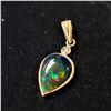 Image 2 : 14K YELLOW GOLD ENHANCED BLACK OPAL(2CT)