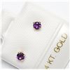 Image 2 : SOLID GOLD WITH AMETHYST STUD EARRINGS)