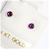 Image 3 : SOLID GOLD WITH AMETHYST STUD EARRINGS)