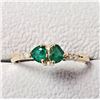 Image 1 : 10K YELLOW GOLD EMERALD(0.54CT) DIAMOND(0.04CT)