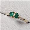 Image 3 : 10K YELLOW GOLD EMERALD(0.54CT) DIAMOND(0.04CT)