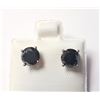 Image 1 : 14K WHITE GOLD BLACK DIAMOND(1.75CT) EARRINGS