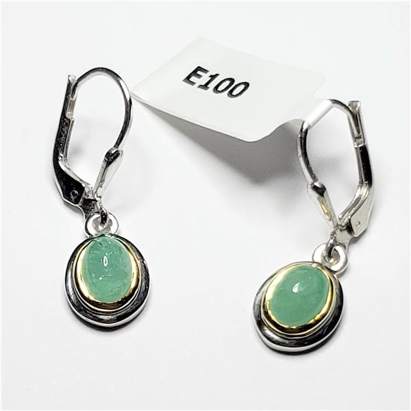 SILVER EMERALD(2.1CT) EARRINGS