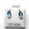 Image 1 : 10K YELLOW GOLD BLUE TOPAZ(1.5CT)MOISSANITE(.06CT)