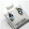 Image 2 : 10K YELLOW GOLD BLUE TOPAZ(1.5CT)MOISSANITE(.06CT)