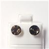 10K WHITE GOLD SMOKEY QUARTZ(1.8CT) EARRINGS