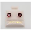 Image 1 : 10K WHITE GOLD GARNET(2.5CT) EARRINGS