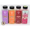 LOT OF 4 NEW ASSORTED SCENT BATH SALTS 500G EACH