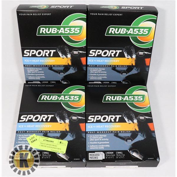 4 NEW RUBA535 SPORT POST WORKOUT MEDICATED PATCHES