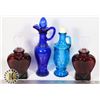 Image 1 : FLAT OF COLOURED GLASS DECANTERS