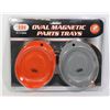 NEW 2PC MAGNETIC OVAL PARTS TRAYS SET