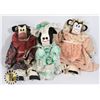 3 COW THEMED DOLLS