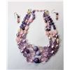 Image 1 : 9)  VINTAGE TRIPLE STRAND NECKLACE AND