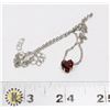 Image 1 : NEW CHOKER CHAIN WITH HEART PENDANT RED