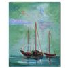 Image 1 : Fallas Original "Trio Of Boats" Original Oil On Canvas