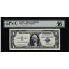 Image 1 : 1957 $1 Silver Certificate Note Fr.1619 PMG Gem Uncirculated 66EPQ