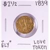 Image 1 : 1839 $2 1/2 Classic Head Quarter Eagle Gold Coin Love Token Pin