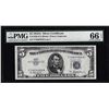 Image 1 : 1953A $5 Silver Certificate Note Fr.1656 PMG Gem Uncirculated 66EPQ