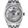 Image 1 : Rolex Men's Stainless Steel Mother Of Pearl Diamond Datejust Wristwatch