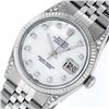 Image 2 : Rolex Men's Stainless Steel Mother Of Pearl Diamond Datejust Wristwatch