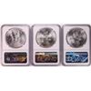 Image 2 : Lot of (3) 1979Mo Mexico 1 Onza Silver Coins NGC MS62
