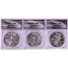 Image 1 : Lot of 1987-1989 $1 American Silver Eagle Coins ANACS MS69