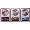 Image 2 : Lot of (3) 1979Mo Mexico 1 Onza Silver Coins NGC MS62