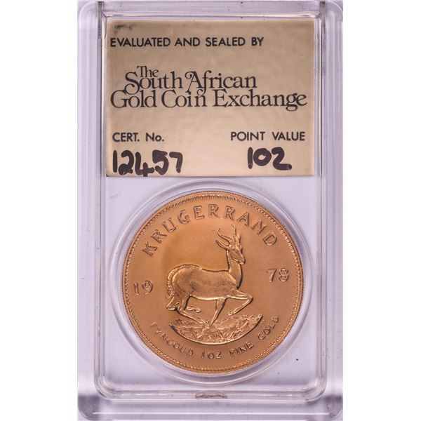 1978 Proof South Africa 1oz Krugerrand Gold Coin w/COA