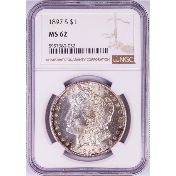 1897-S $1 Morgan Silver Dollar Coin NGC MS62