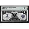 Image 1 : 1899 $1 Black Eagle Silver Certificate Note Fr.230 PMG Choice Uncirculated 64EPQ