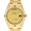Image 1 : Rolex Men's 18KT Yellow Gold Champagne Diamond & Ruby Quickset President Wristwatch