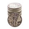 Image 1 : Roll of (20) Assorted Date Walking Liberty Half Dollar Coins Circulated