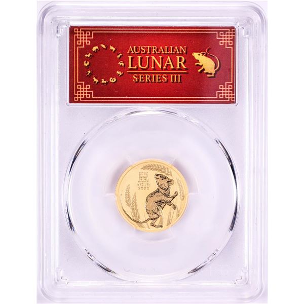 2020-P $25 Australia Lunar Year of the Mouse Gold Coin PCGS MS70 First Strike