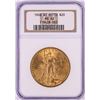 Image 1 : 1908 No Motto $20 St Gaudens Double Eagle Gold Coin NGC MS62