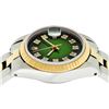 Image 4 : Rolex Ladies Two Tone Green Vignette Diamond Oyster Perpetual Datejust Wristwatch