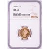 1859 $3 Indian Princess Head Gold Coin NGC MS60