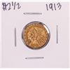 Image 1 : 1913 $2 1/2 Indian Head Quarter Eagle Gold Coin