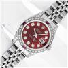 Image 2 : Rolex Ladies Stainless Steel Diamond & Ruby Datejust Wristwatch With Rolex Box