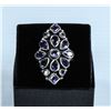 Image 1 : .925 STERLING SILVER RING WITH TANZANITE INLAYS, SIZE 8
