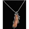 Image 1 : ONE OF A KIND CORAL PENDANT W/ STERLING SILVER CHAIN