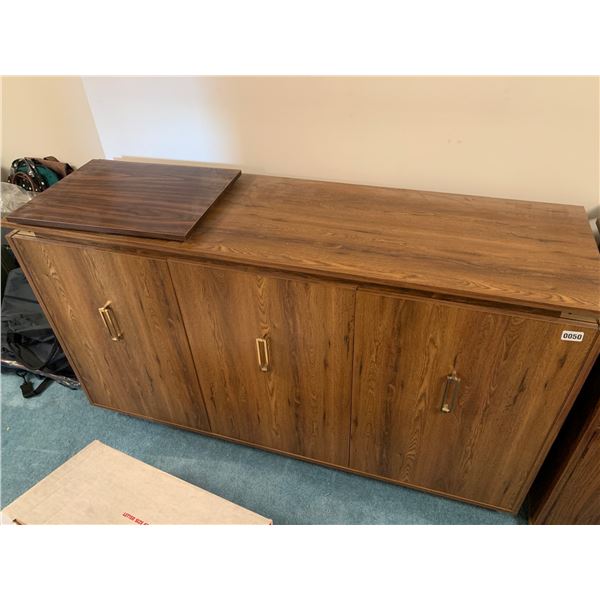 Vintage Entertainment Unit with 70s Shelving Detailn & Rectangle Lazy Suzan