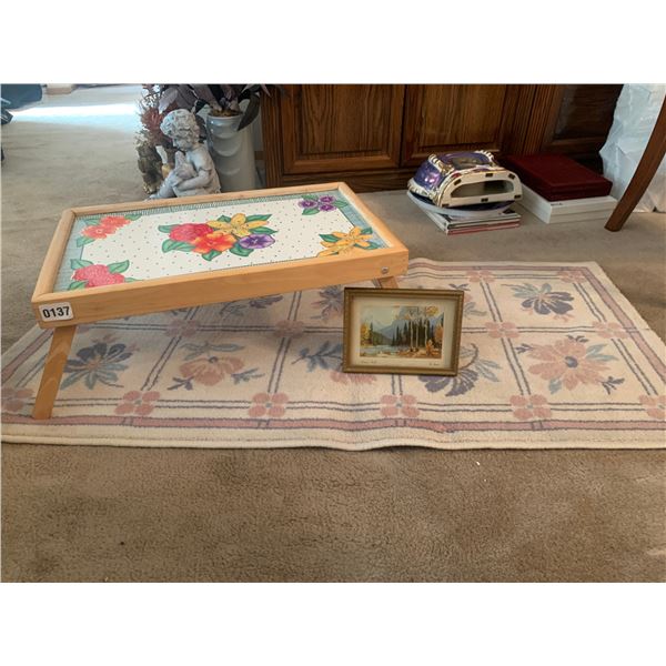 Vintage Serving Tray, Small print and Rug